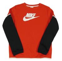 Červeno-černá sportovní mikina Nike