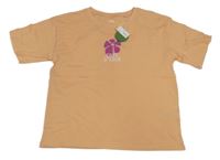 Nové - Meruňkové tričko s kytičkou C&A