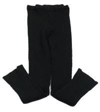 Černé žebrované úpletové legíny Primark