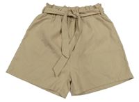 Béžové paper bag kraťasy s páskem SHEIN