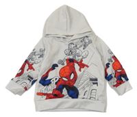 Bílá mikina se Spidermanem a kapucí 