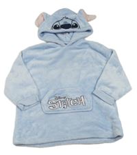 Světlemodrá chlupatá oversize mikina s kapucí - Stitch Primark