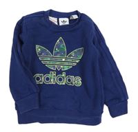 Tmavomodrá mikina s logem Adidas