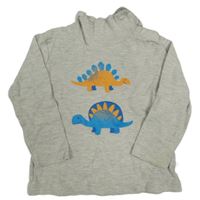 Šedé melírované triko s dinosaury a rolákem Liegelind