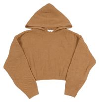 Béžový žinylkový crop svetr s kapucí Matalan