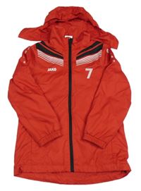 Červená šusťáková sportovní bunda s ukrývací kapucí Jako