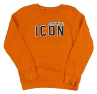 Oranžová mikina s nápisem