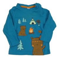 Modré triko s medvídky 