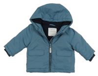 Modrá šusťáková zimní bunda s kapucí Primark