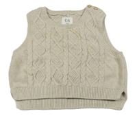 Béžová vzorovaná svetrová crop vesta C&A