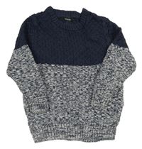 Tmavomodro-bílý vzorovaný svetr George 