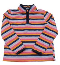 Barevná pruhovaná fleecová mikina