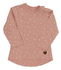 Růžové srdíčkované triko Topomini