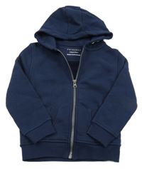 Tmavomodrá propínací mikina s kapucí Primark 