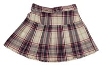 Vínovo-tmavomodro-bílá kostkovaná sukně H&M