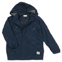 Tmavomodrá šusťáková jarní bunda s ukrývací kapucí H&M