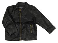 Černá koženková jarní bunda Primark