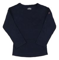 Tmavomodré žebrované triko s kapsou F&F