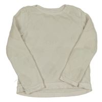 Smetanová chlupatá mikina se srdíčky H&M