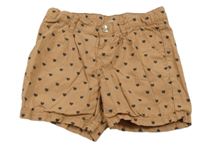 Béžové plátěné kraťasy se srdíčky H&M