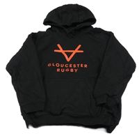 Černá mikina s nápisem a kapucí Oxen