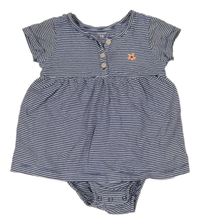 Tmavomodro-bílá pruhovaná tunika se všitým body Carter's