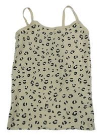 Béžovo-černý vzorovaný top Hema 