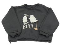 Tmavošedá oversize mikina s duchy F&F