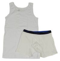 2set - Bílý nátělník + bílé boxerky 