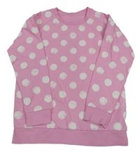 Růžová mikina s puntíky Dunnes