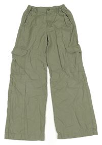 Khaki plátěné cargo kalhoty H&M