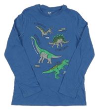 Modré triko s dinosaury C&A