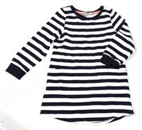 Tmavomodro-bílé pruhované teplákové šaty H&M