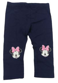Tmavomodré teplákové legíny s Minnie Disney