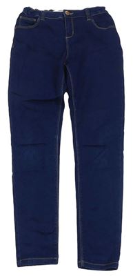 Tmavomodré skinny teplákové rifle Denim Co.