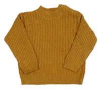 Medový melírovaný žebrovaný svetr George