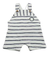 Nové - bílo-tmavomodré pruhované teplákové laclové kraťasy little nutmeg