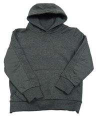 Tmavošedá melírovaná teplá mikina s logem a kapsou a kapucí Firetrap