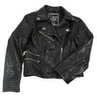 Černý koženkový jarní crop křivák C&A