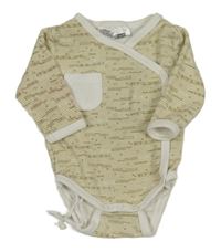 Pískovo-bílé pruhované zavinovací body s nápisy a kapsou Ergee