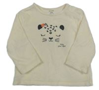 Smetanová sametová mikina s čumáčkem KIABI