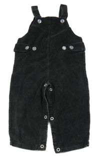 Černé manšestrové laclové kalhoty 