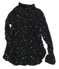 Černá halenka s hvězdičkami a nápisy S. Oliver