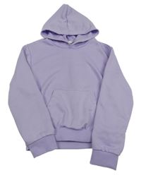 Levandulová crop mikna s kapsou a motýlkem a nápisy a kapucí 