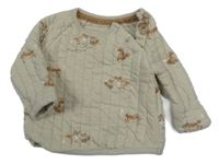 Béžová žebrovaná vyteplená mikina s liškami George