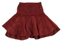 Vínová manšestrová sukně s kanýrkem 