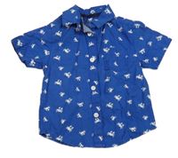 Safírová košile s bílými kraby Rebel