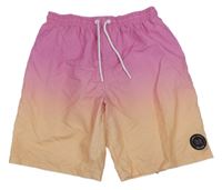 Růžovo-meruňkové plážové kraťasy s nášivkou PRIMARK