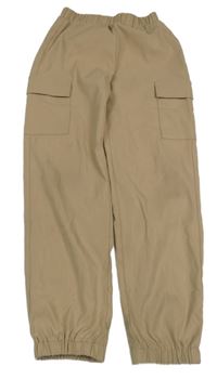 Béžové cargo cuff šusťákové kalhoty SHEIN