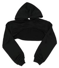 Černé teplákové bolérko s kapucí SHEIN